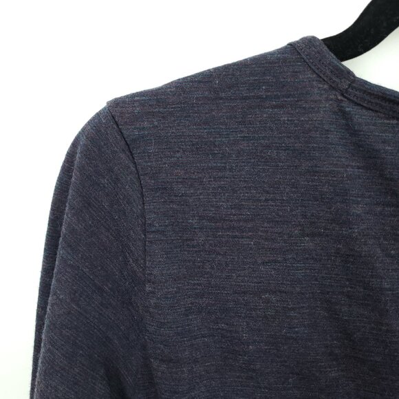 Seg'ments 100% Merino Wool V-Neck Long Sleeve Base Layer Top M Dark Purple - Picture 11 of 15
